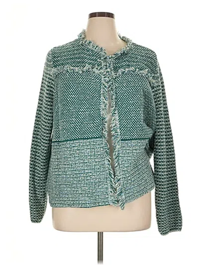 Pre-owned Chico's Cardigan Sweater In Green