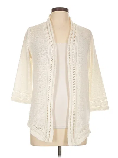 Pre-owned Chico's Cardigan Sweater In Ivory