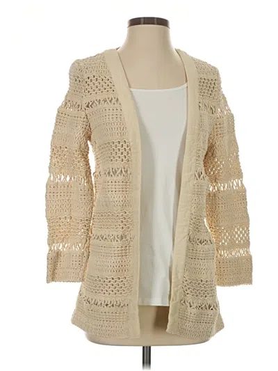 Pre-owned Chico's Cardigan Sweater In Ivory