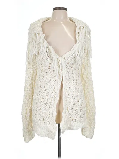 Pre-owned Chico's Cardigan Sweater In Ivory