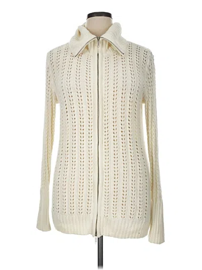 Pre-owned Chico's Cardigan Sweater In Ivory
