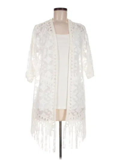 Pre-owned Chico's Cardigan Sweater In Ivory