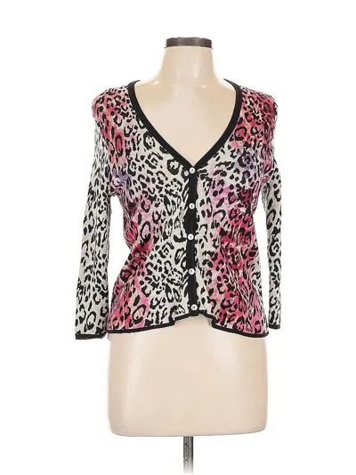 Pre-owned Chico's Cardigan Sweater In Pink