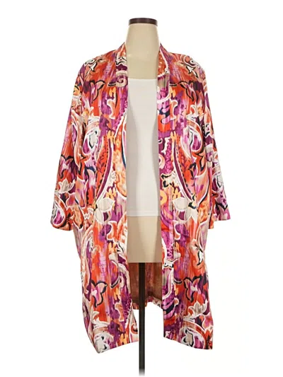 Pre-owned Chico's Cardigan Sweater In Pink