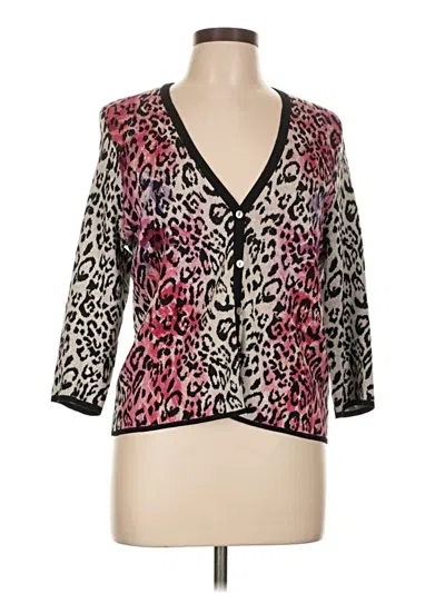 Pre-owned Chico's Cardigan Sweater In Pink