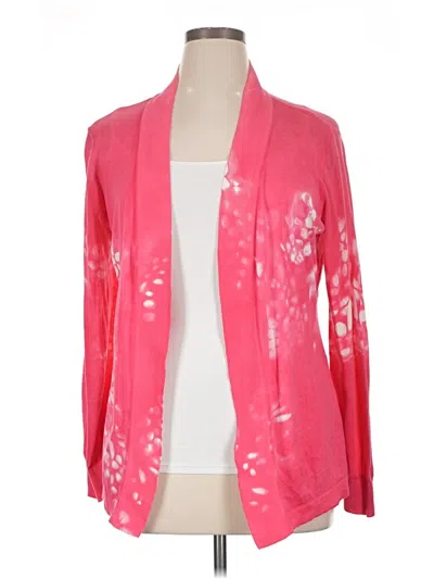 Pre-owned Chico's Cardigan Sweater In Pink