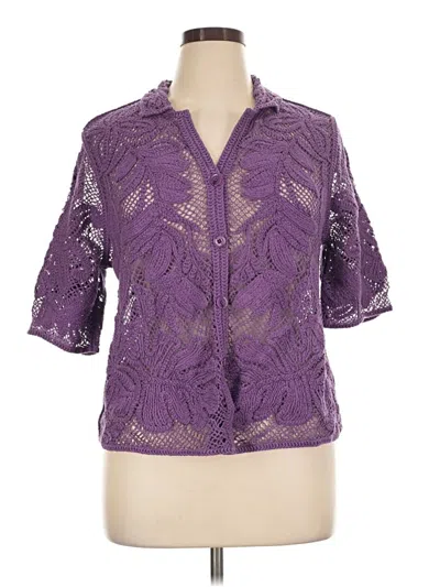 Pre-owned Chico's Cardigan Sweater In Purple