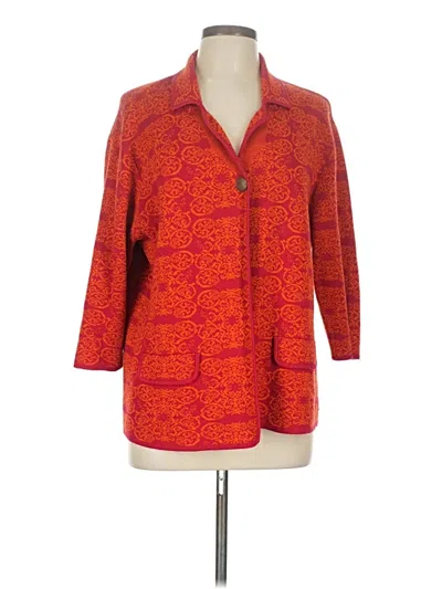 Pre-owned Chico's Cardigan Sweater In Red