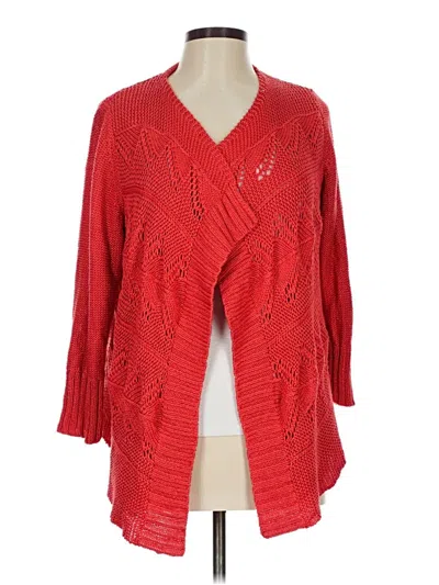 Pre-owned Chico's Cardigan Sweater In Red