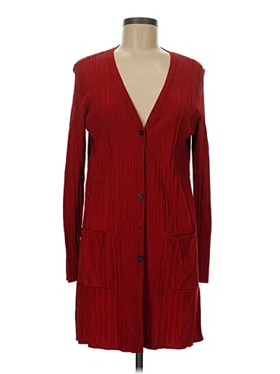 Pre-owned Chico's Cardigan Sweater In Red