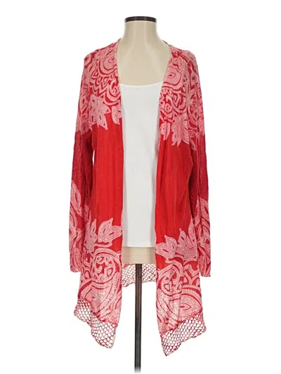 Pre-owned Chico's Cardigan Sweater In Red