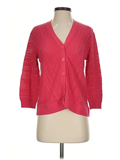 Pre-owned Chico's Cardigan Sweater In Red