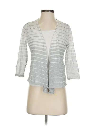 Pre-owned Chico's Cardigan Sweater In Silver