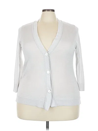 Pre-owned Chico's Cardigan Sweater In Silver