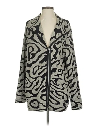 Pre-owned Chico's Cardigan Sweater In Silver