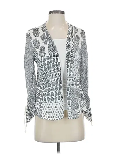 Pre-owned Chico's Cardigan Sweater In Silver