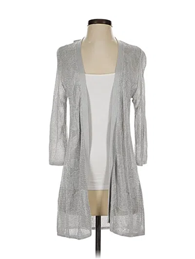 Pre-owned Chico's Cardigan Sweater In Silver