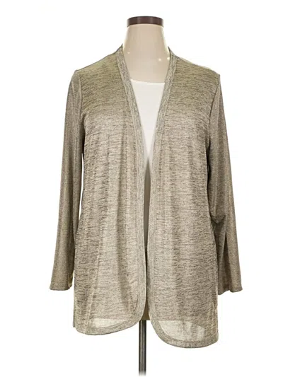 Pre-owned Chico's Cardigan Sweater In Silver