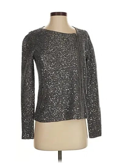 Pre-owned Chico's Cardigan Sweater In Silver
