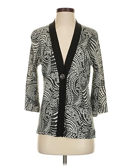 Pre-owned Chico's Cardigan Sweater In Silver