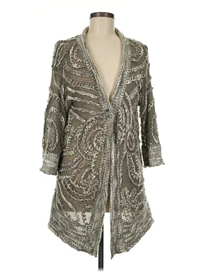 Pre-owned Chico's Cardigan Sweater In Silver