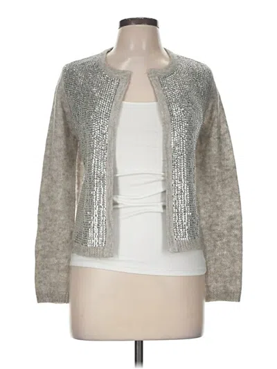 Pre-owned Chico's Cardigan Sweater In Silver