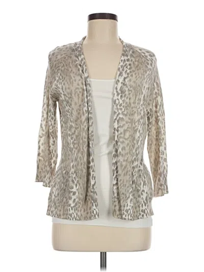 Pre-owned Chico's Cardigan Sweater In Silver