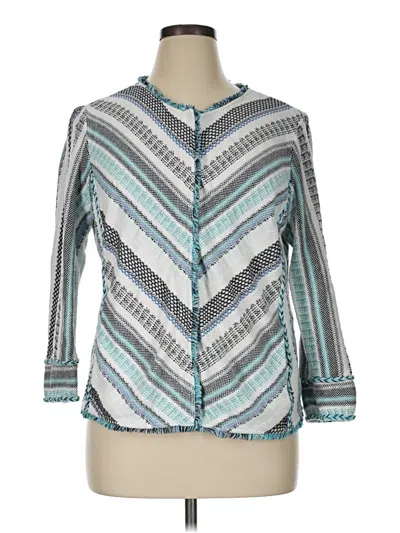 Pre-owned Chico's Cardigan Sweater In Silver