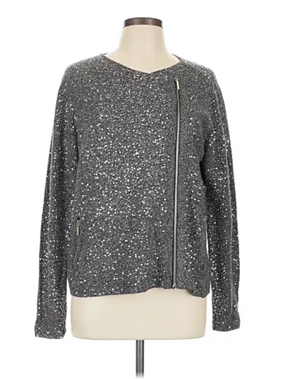 Pre-owned Chico's Cardigan Sweater In Silver