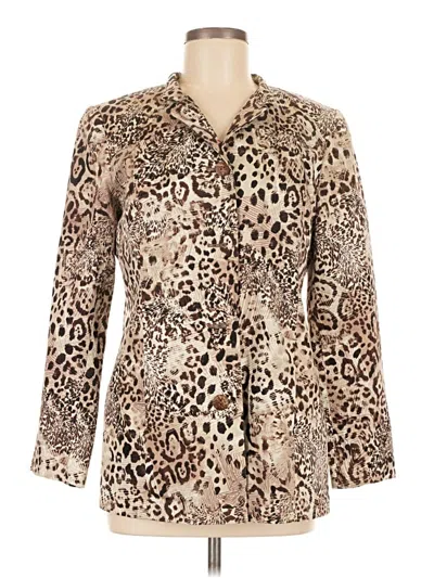 Pre-owned Chico's Cardigan Sweater In Tan