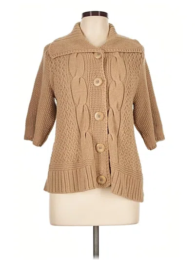 Pre-owned Chico's Cardigan Sweater In Tan
