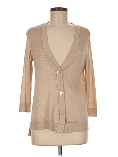 Pre-owned Chico's Cardigan Sweater In Tan