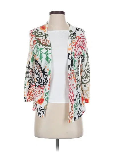 Pre-owned Chico's Cardigan Sweater In White