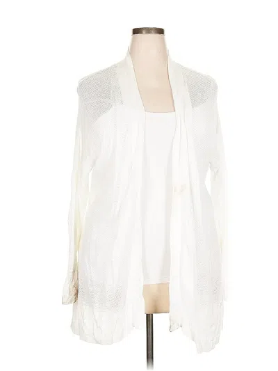 Pre-owned Chico's Cardigan Sweater In White