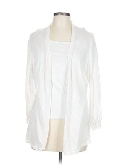 Pre-owned Chico's Cardigan Sweater In White
