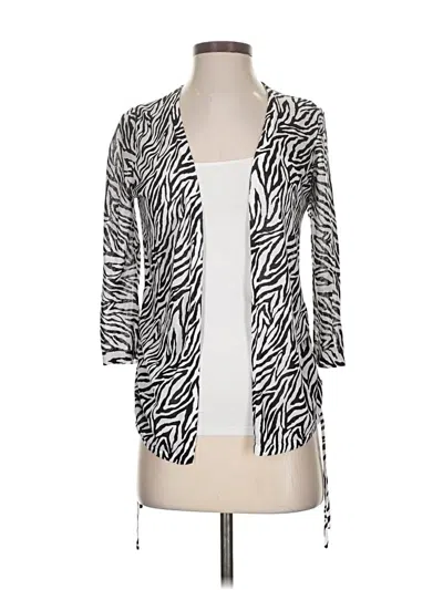 Pre-owned Chico's Cardigan Sweater In White