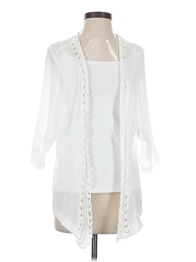 Pre-owned Chico's Cardigan Sweater In White