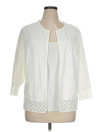Pre-owned Chico's Cardigan Sweater In White