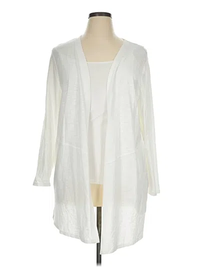 Pre-owned Chico's Cardigan Sweater In White