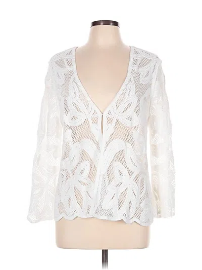 Pre-owned Chico's Cardigan Sweater In White