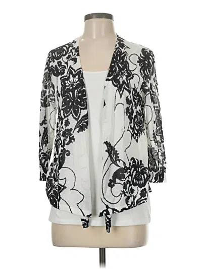 Pre-owned Chico's Cardigan Sweater In White