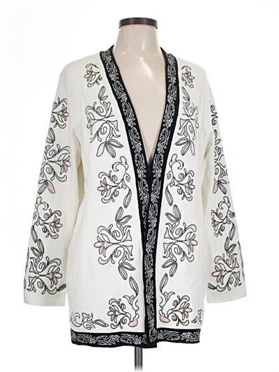 Pre-owned Chico's Cardigan Sweater In White