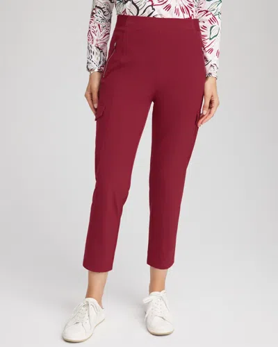 Chico's Cargo Cropped Pants In Russet Red