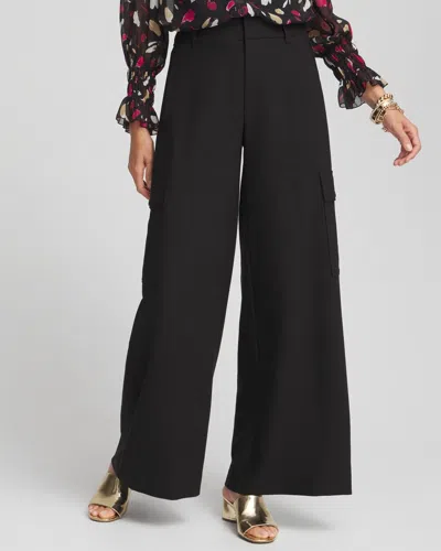 Chico's Cargo Relaxed Straight Leg Pants In Black Size 16 |