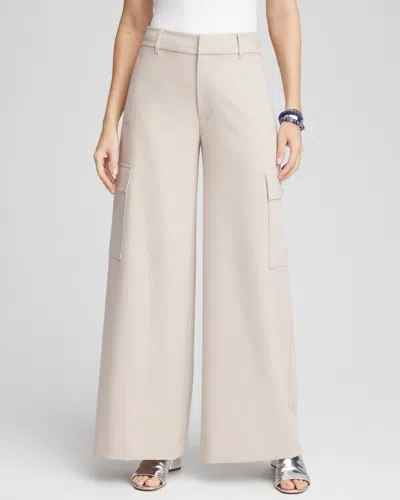 Chico's Cargo Relaxed Straight Leg Pants In Neutral Size 18 |  In Smokey Taupe