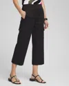 Chico's Cargo Straight Leg Cropped Pants In Black Size 16/18 |  In Black