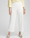 Chico's Cargo Straight Leg Cropped Pants In White Size 14 |  In Ecru