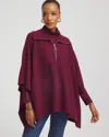 Chico's Cashmere-blend Pullover Sweater Poncho In Deep Chianti In Brown