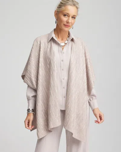 Chico's Cashmere Blend Sequin Ruana In Gray
