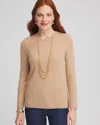 Chico's Cashmere Crewneck Sweater In Tan Size 20/22 |  In Camel